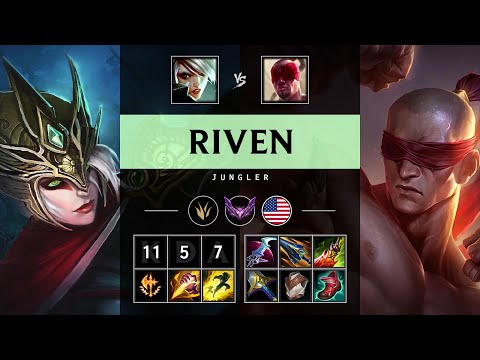 Riven Jungle vs Lee Sin: Triple Kill, Unstoppable - NA Master Patch 14.24