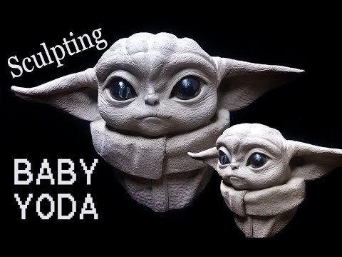 Sculpting Baby Yoda bust Timelapse - The Mandalorian by Hexe| Escultura de Baby Yoda