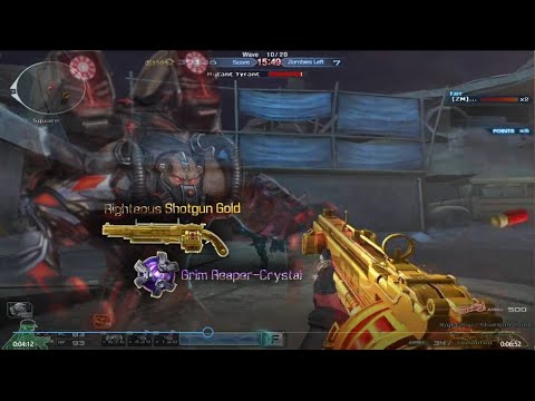 Crossfire West - Righteous Shotgun Gold and Grim Reaper-Crystal zombie mode game play