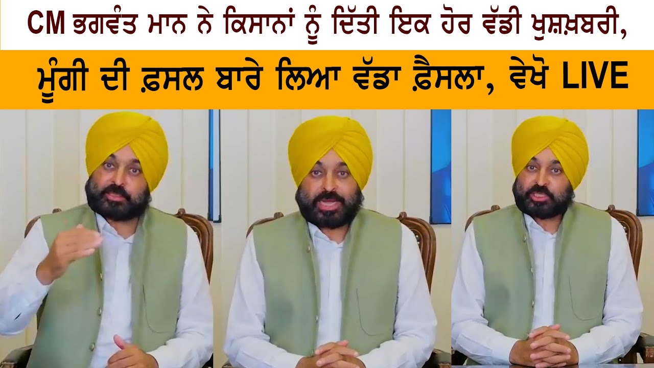 Punjab CM Mann announces major relief for Moongi cultivators Punjab CM Mann announces major relief for Moongi cultivators