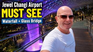 Jewel Changi Airport Waterfall Singapore🇸🇬 MUST SEE + Glass Bridge Experience!