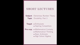 Divisibility, Part 3