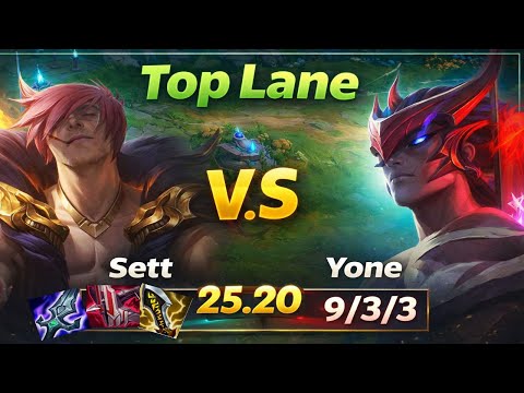 League of Legends - Top lane - Yone vs Sett - No commentary (patch 25.20)