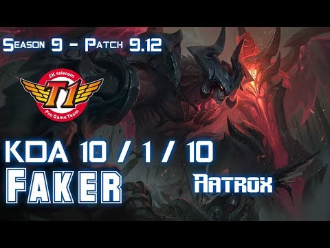 SKT T1 Faker AATROX vs YASUO Mid - Patch 9.12 KR Ranked
