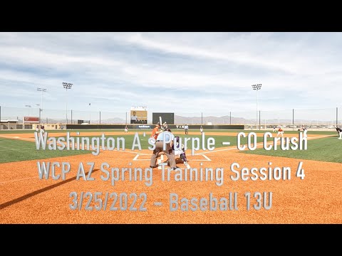 Washington Athletics Purple - Central Oregon Crush (3/25/2022) Baseball 13U