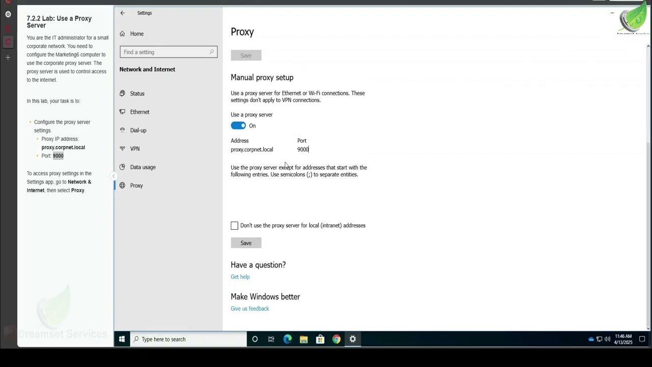 7.2.2 Lab Use a Proxy Server