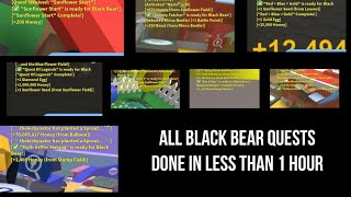 How fast can I finish the black bear quest line? (Bee Swarm Test Realm)