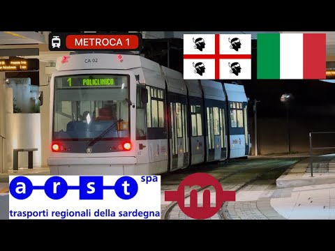 🚊 Linea Completa MetroCagliari Linea 1: Repubblica → Policlinico 🇮🇹