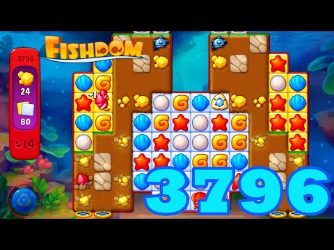 Fishdom Level 3796 HD Walkthrough | 3 - match puzzle game | gameplay | android | GameGo Game | IOS