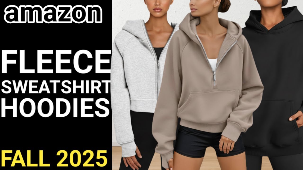 🔥10 BEST SELLING FLEECE SWEATSHIRT HOODIES FOR FALL 2025 ON AMAZON Model try on haul