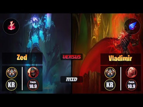 Challenger ZED [Electrocute] (Mid) VS  VLADIMIR - Challenger KR Patch 10.9