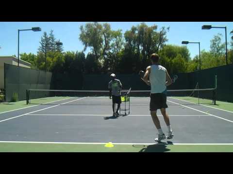 TeamG Sasha working on stepping into the court with proper weight transfer