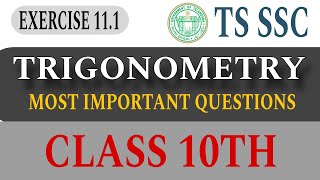 Trigonometry Exercise-11.1|Class 10th|Most important questions|#trigonometryclass10 #tsssc #exams