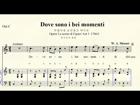 MR  6-5 Dove sono i bei momenti 아름다운 순간들은 어디로 Mozart 모차르트 Original C major 다장조