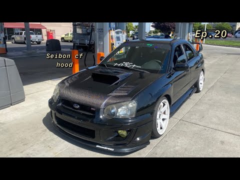seibon carbon fiber hood installation on my 2004 subaru sti