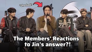 Download lagu Wow! Members Reaction to Jin?! Jin tried to Refuse? but Fans Kept Chanting His Name?! mp3