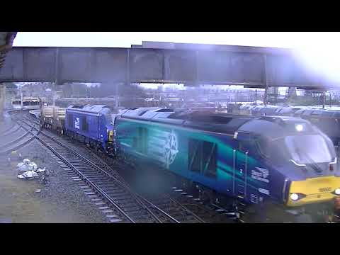 DRS 68005+68032 6C53 Flasks Carnforth 100218