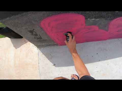 Tagging and Bombing Mission 25 skatepark Throwup