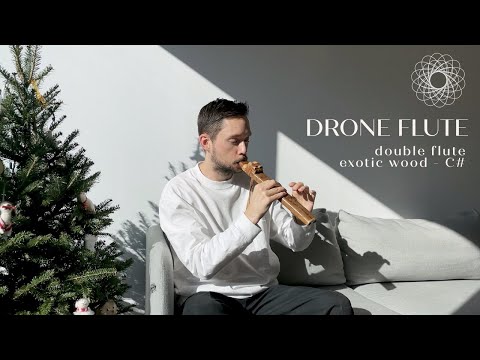Exotic Wood Drone Flute C# - Double Flute - Handmade in USA