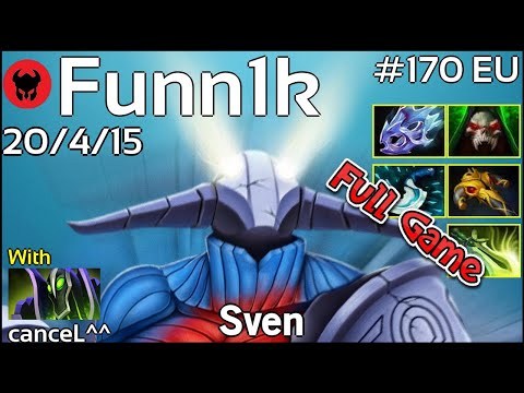 Funn1k plays Sven!!! Dota 2 Full Game 7.20