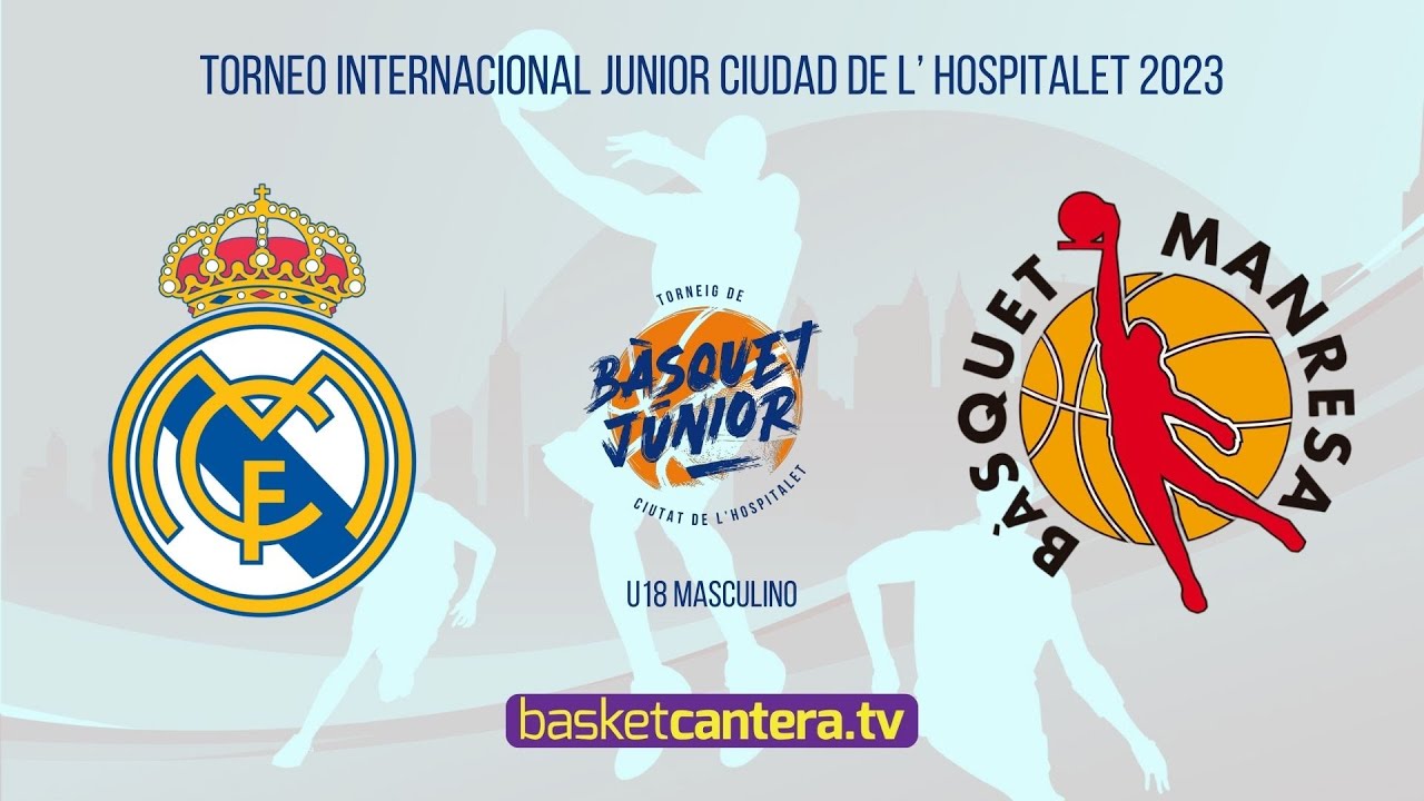 U18M.  REAL MADRID vs BÀSQUET MANRESA.- Torneo Internacional Junior Ciudad de L´Hospitalet 2023