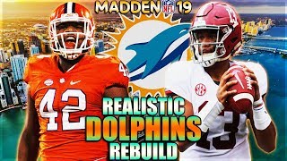 Can Tua Tagovailoa Be The Franchise QB | Miami Dolphins Realistic Rebuild | Madden 19 Franchise Mode