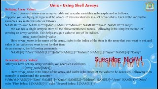 Lesson - 03 : Shell Scripting - Shell Arrays in Unix