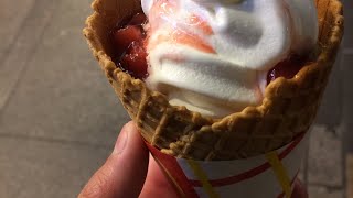 新レギュラー！【マック ワッフルコーンストロベリー味！】をまさかの藤沢駅ホームにて食リポ＋撮り鉄！