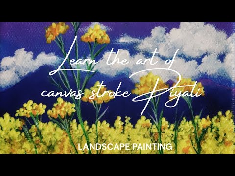 How to Paint Yellow Flower Field | Acrylic Landscape Painting for Beginners 