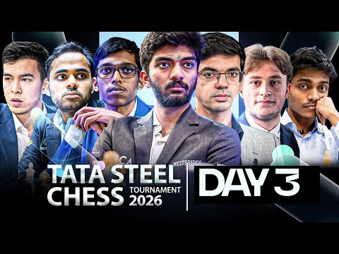 Tata Steel Chess Masters 2026 | Day 3 | Ft. Gukesh, Arjun, Pragg, Aravindh, Anish