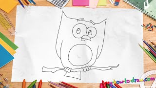 How to draw an Owl - Easy step-by-step drawing lessons for kids