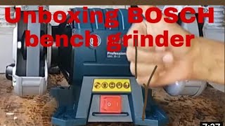 Unboxing Bosch bench grinder
