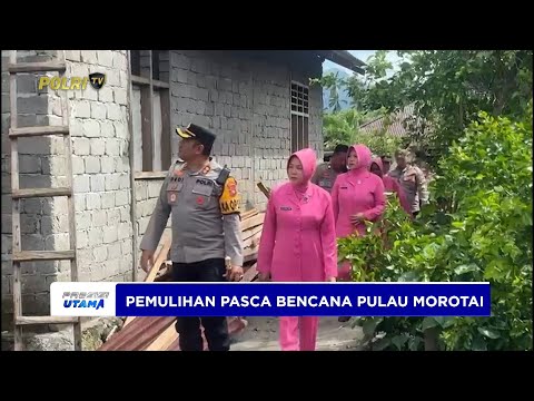KAPOLRES PULAU MOROTAI BAGIKAN SEMBAKO PADA WARGA TERDAMPAK ANGIN KENCANG