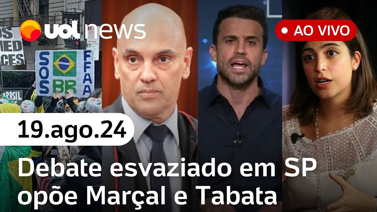 Bolsonaro pede voto em Nunes; debate esvaziado opõe Pablo Marçal e Tabata e mais notícias | UOL News