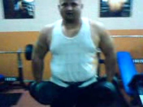 My friend doing 110 LBS front raises !