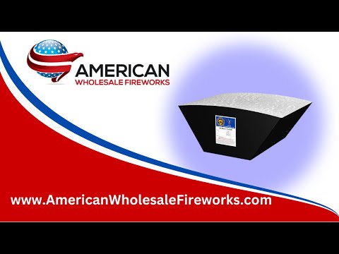 Cake - 49s Gold Strobe with Purple Pistil ... Available at American Wholesale Fireworks!