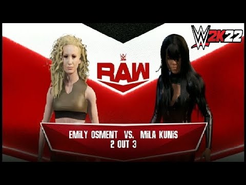 Emily Osment [Celebrity] vs. Mila Kunis [That '70s Show] ★ 2 OUT 3 BEARHUG SUBMISSION ★ WWE 2K22 ★