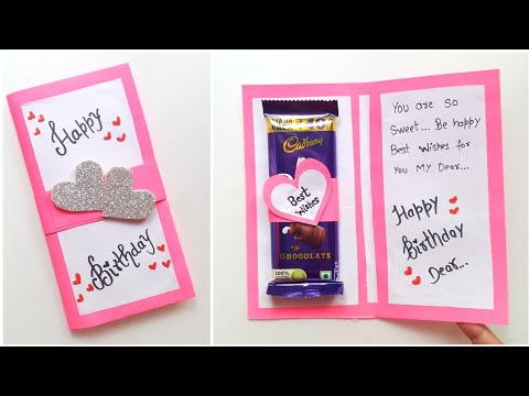 Easy & Beautiful Birthday Gift Making • Chocolate Birthday gift idea • birthday gift card at home