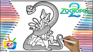 Zootopia 2 coloring page / Coloring Zootopia 2 Characters / Satisfying Coloring video