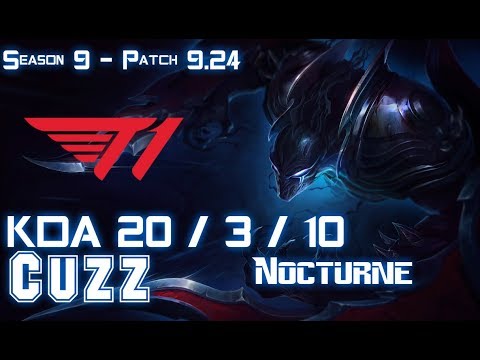 T1 Cuzz NOCTURNE vs QIYANA Jungle - Patch 9.24 KR Ranked