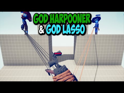GOD HARPOONER & GOD LASSO vs EVERY FACTION - Totally Accurate Battle Simulator TABS