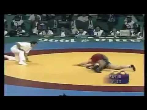 Kurt Angle defeats Abbas Jadidi, for Gold Medal, Highlights, Freestyle Olympic Wrestling