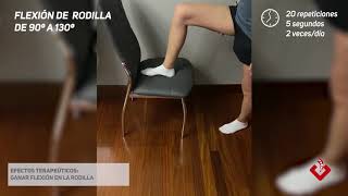 FISIOTERAPIA EN CASA:  Movilización de la flexión de la rodilla de 90º a 130º