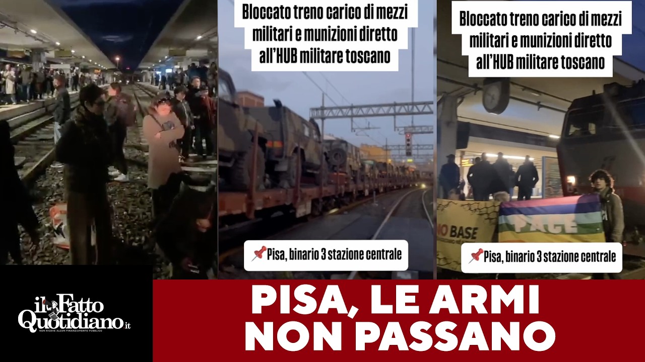 Manifestanti bloccano mezzi militari a Pisa. Treno costretto a tornare a Livorno