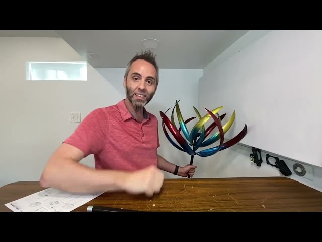Best Solar-Powered Garden Wind Spinner Assembly and Review - alternate angle