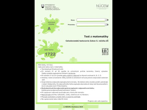 Testovanie5 2019 - Matematika - 1/4