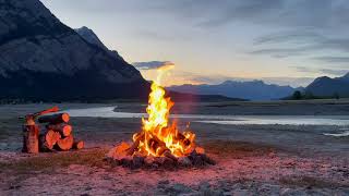Relaxing Campfire and Glacial River | ASMR | 1 Hour