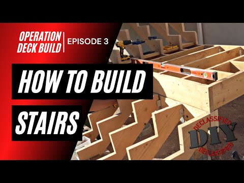 My EPIC Deck Build - How to Build Stairs with a Landing// Episode 3