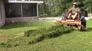 Realtime mowing 9 - Clips from vlog 25 (thick wet septic tank)