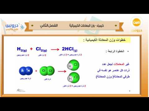 الأول الثانوي | الفصل الدراسي الثاني 1438 | كيمياء| وزن المعادلات الكيميائية